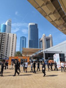 Dubai-Skyscrapers Front plaza at Intersec Dubai