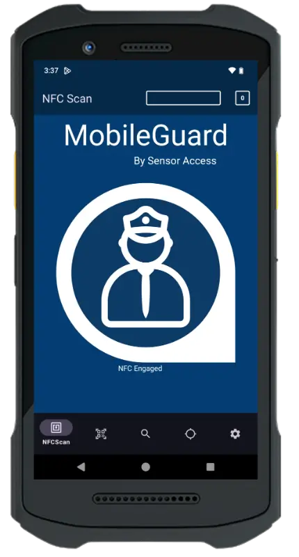 mobileguard-app-zebra-phone smartphone with sensor access mobileguard app