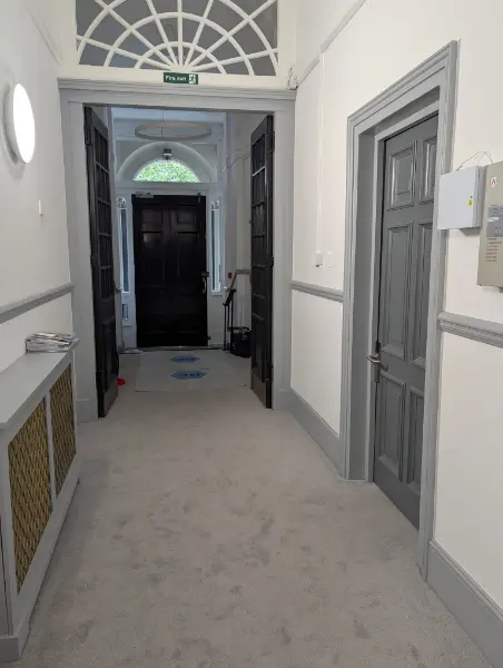 interior hallway of 20 grosvenor gardens with sensor guardpoint10 access control system