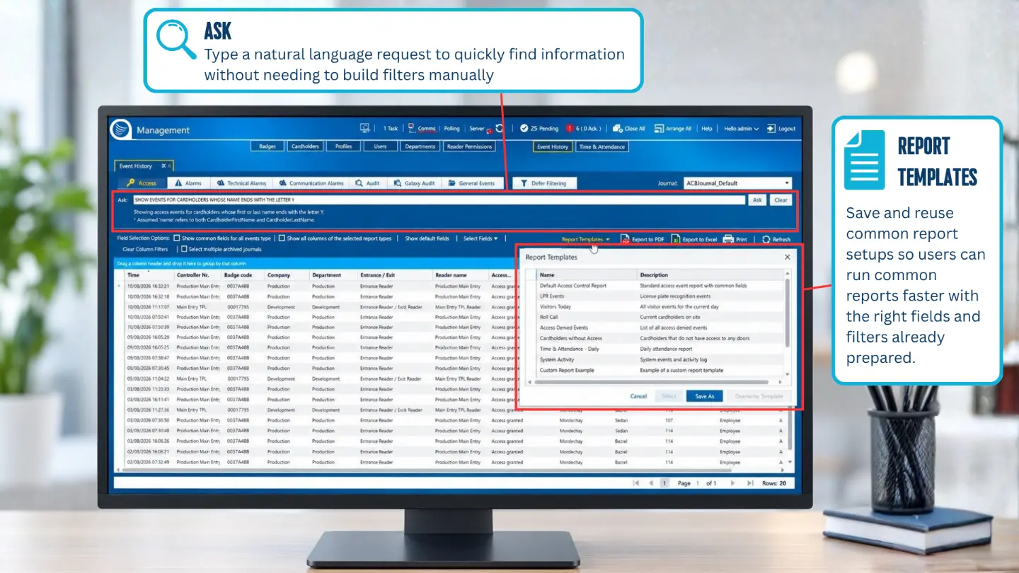 GP10 report screen with AI ask box
