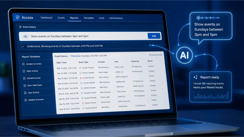 GuardPoint10 access control software with AI interface